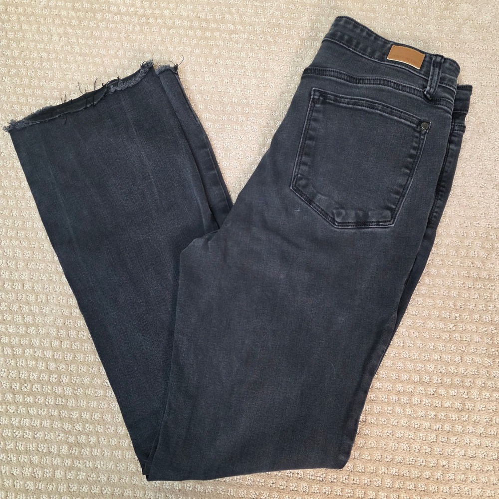 Judy Blue Boot Cut Jeans 13/31 Charcoal Wash Black Stretch Raw Hem JB82570BK GUC